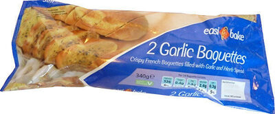 2 Garlic Baguettes Garlic & Butter Easytobake 320 grs