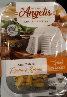 GRAN TORTELLO RICOTTA E SPINACI 250GX8U DE ANGELIS