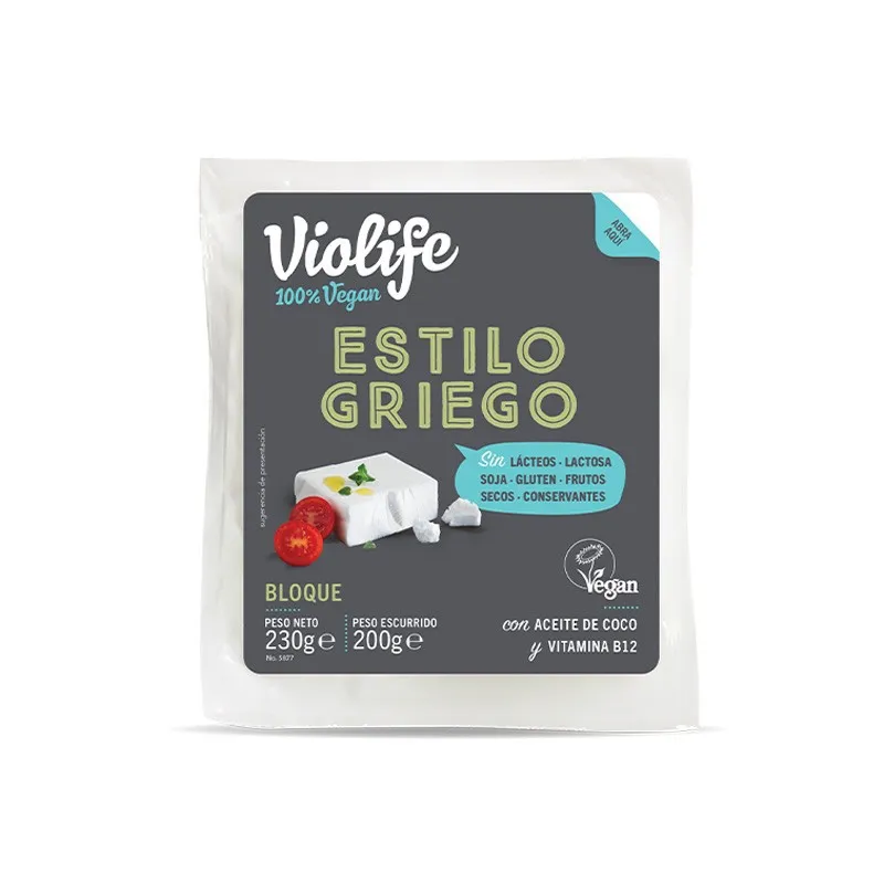 Queso vegano en Bloque estilo griego 230gr Violife