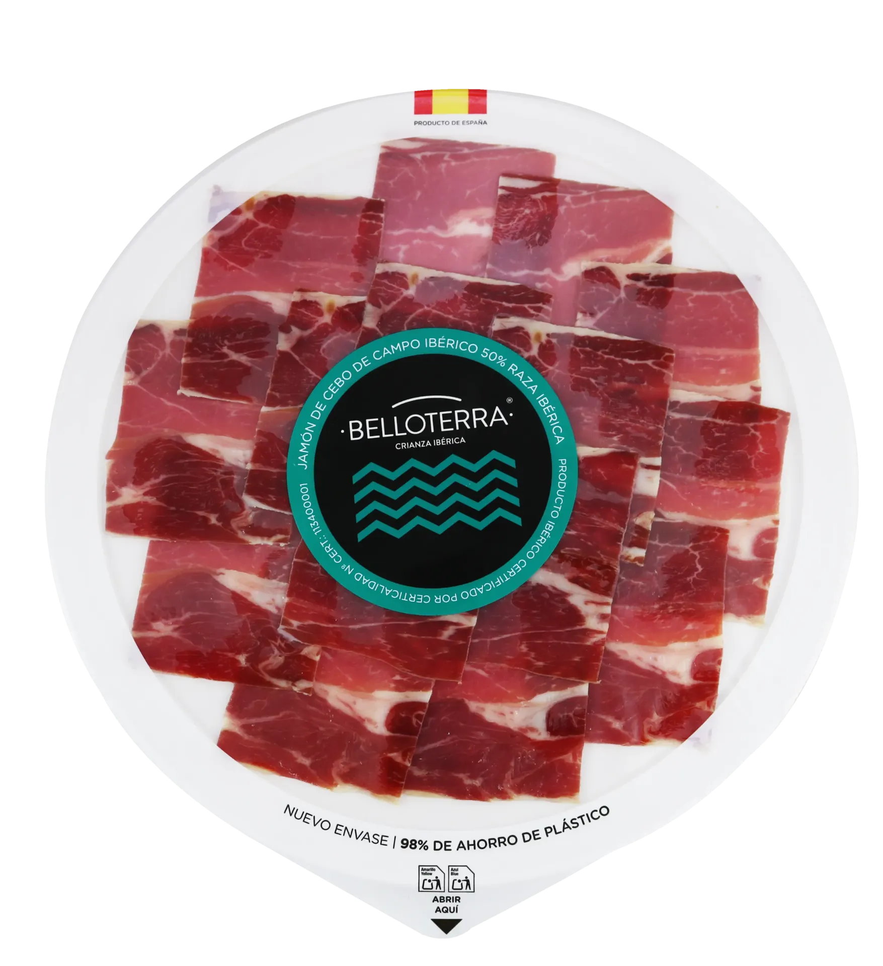 [G-EMB-045] Jamon de Cebo de Campo Iberico 50% R.I. Lonch. 80 gr Belloterra