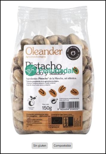 PISTACHO TOSTADO C/SAL BIO OLEANDER