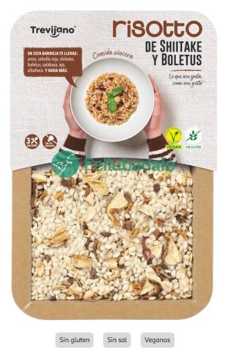 Risotto de Shiitake y Boletus SinGluten Vegan 280g Trevijano