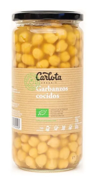 [G-CON-120] Garbanzos Cocidos Eco 720g Carlota Organic
