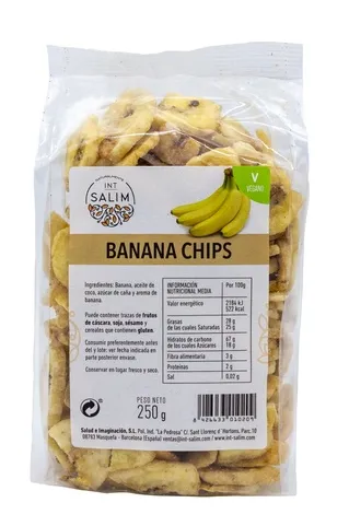 Banana Chips deshidratada Vegan 250g Int-Salim