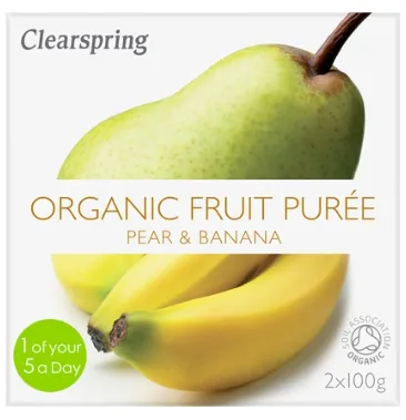 [G-MER-024] Compota de Pera y Platano Bio 2x100g Clearspring