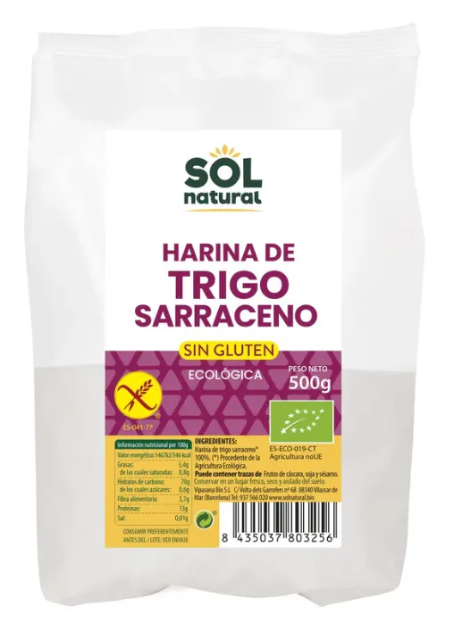 [G-BIO-010] Harina de Trigo Sarraceno SinGluten Eco 500g Solnatural