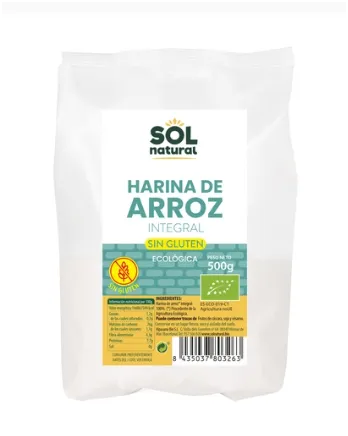 [G-BIO-011] Harina de Arroz Integral SinGluten Eco 500g Solnatural