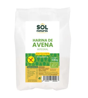 [G-BIO-012] Harina de Avena Integral SinGluten Eco 500g Solnatural