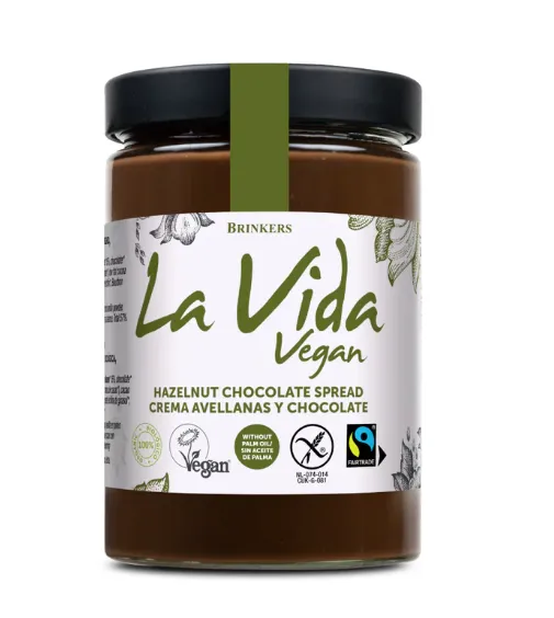 [G-MER-029] Crema de Avellanas y Chocolate SinGluten Bio Vegan 600g La Vida Vegan