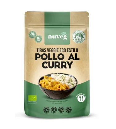 Tiras Veggie Estilo Pollo al Curry Eco 90g Nuveg