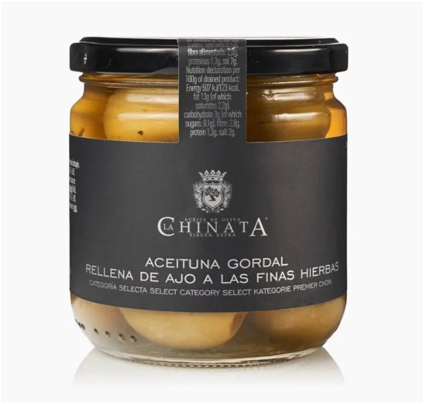 [G-CON-135] Aceituna Gordal Rellena de Ajo a las Finas Hierbas - La Chinata