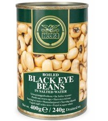 [G-CON-150] Black Eye Beans Tin 400 g Heera