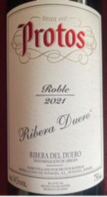 [G-VIN-042] Vino Protos Roble 75 cl Tinto