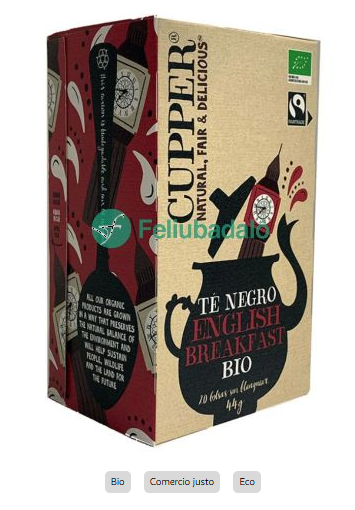 [G-TCA-023] Té Verde con Limón Lively BIO Cupper 35 g (20 bolsitas)