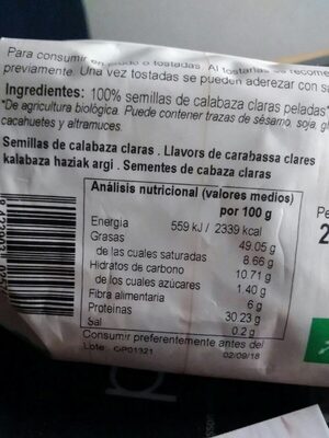 SEMILLAS DE CALABAZA BIOCOP