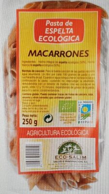 [G-PAS-106] MACARRONES DE ESPELTA ECO SALIM