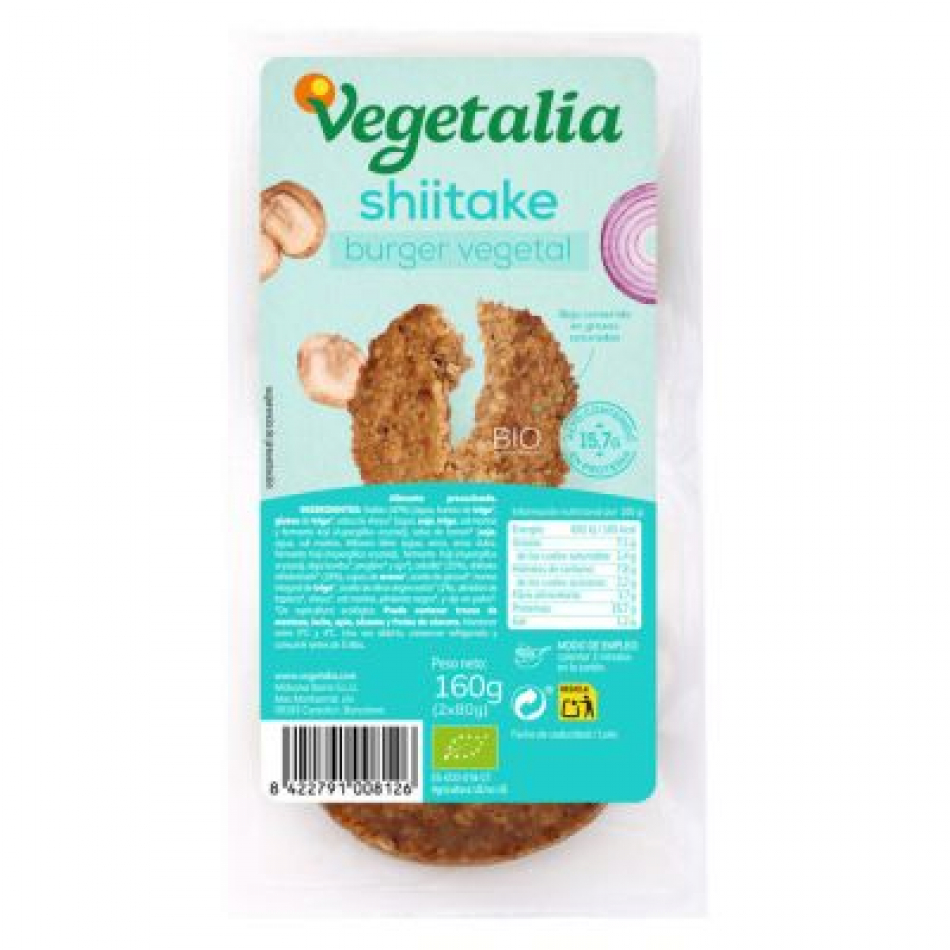 [G-VEG-001] Burger de Seitán y Shiitake 160gr Vegetalia