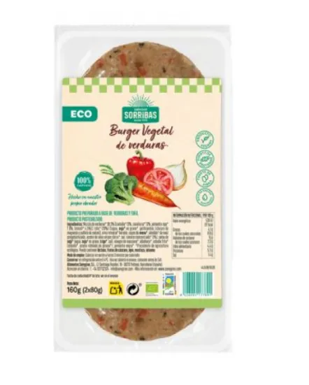 Burger 5 Verduras 160gr Eco Bio Vegano Obrador Sorribas
