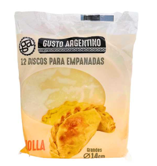 TAPAS DE EMPANADA GUSTO ARGENTINO CRIOLLAS 14 cm 12 uds