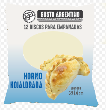 TAPAS DE EMPANADA GUSTO ARGENTINO HOJALDRE 14 cm 12 uds